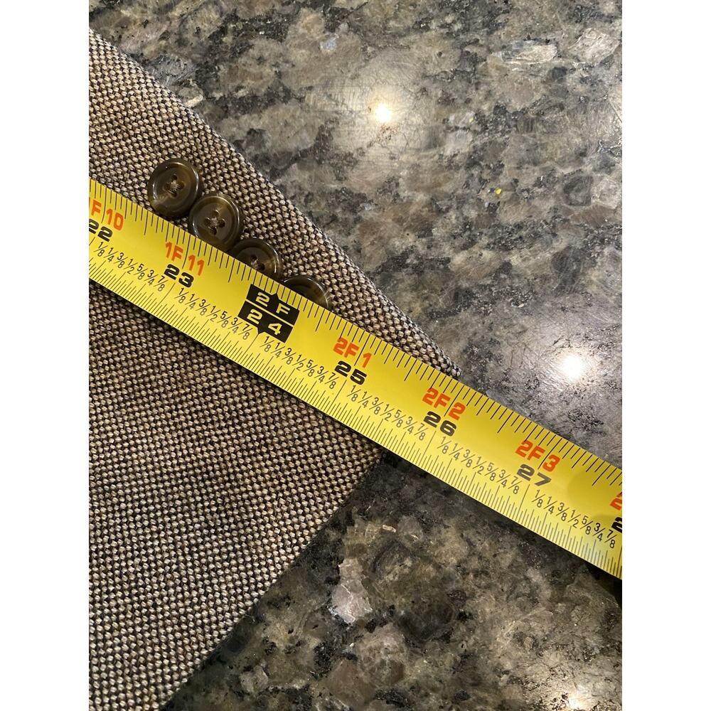 Vintage Stafford Brown‎ Tweed Wool Blazer Sport Coat Jacket Elbow Patch XL SZ 42 - Picture 9 of 12